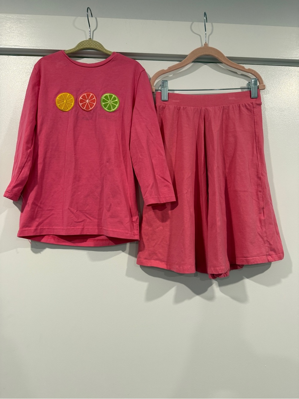 Pink fruity matching clothing set